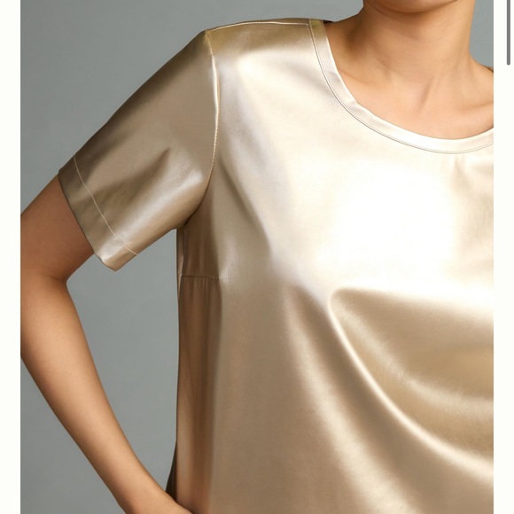 Porridge Collin Faux-Leather Short-Sleeve Top - Picture 7 of 7